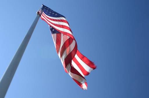 American flag on flag pole