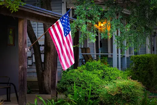 flag pole placement house