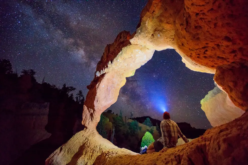 Man gazing at the stars