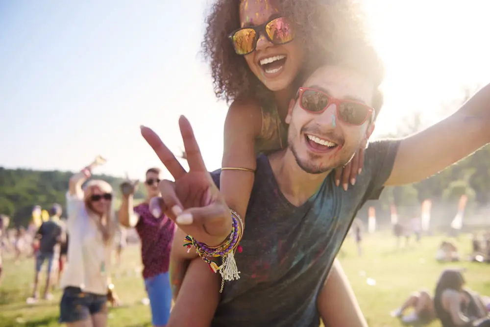 People at a music festival