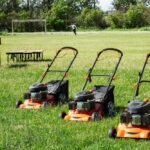 Lawn-mowers-lined-up-in-a-field